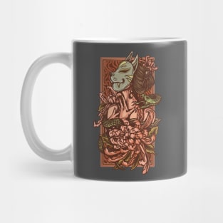 Geisha With Kitsune Mask Mug